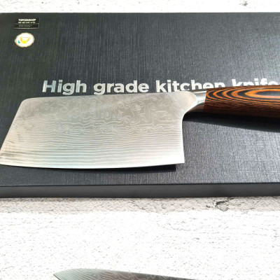 DAO - BỘ 3 DAO BẾP NHẬT BẢN THÉP DAMASCUS MÃ A8 DT2 nt topcomshop vn
