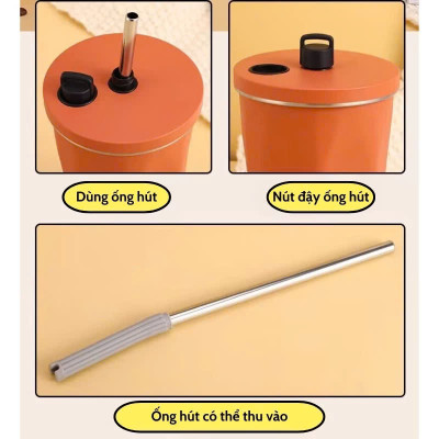 Ly Giữ Nhiệt / Cốc Giữ Nhiệt Bình Nước Giữ Nhiệt 2 Lớp Chất Liệu 304 Cao Cấp An Toàn Cho Sức Khỏe 600ml - Hàng chính hãng