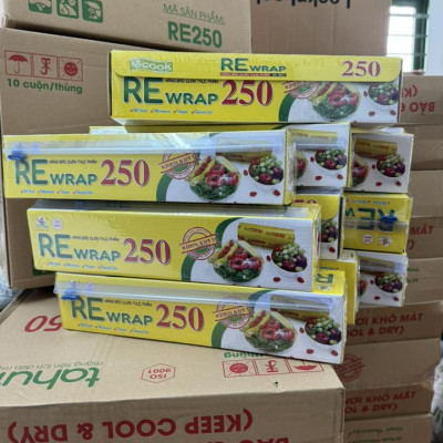 Màng Bọc Thực Phẩm Rerwrap 250 Size 30cm x 50m - Nhựa PVC An Toàn Vệ Sinh