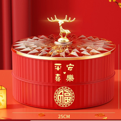 Hộp đựng mứt Tết bánh kẹo có nắp đậy 1 TẦNG và 2 TẦNG 2025