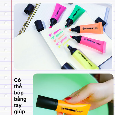 Hộp 10 Bút dạ quang STABILO NEON 72 - Hồng (56)