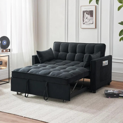 Sofa giường đa năng thông minh, sofa gấp gọn SM27CT Tundo bọc vải, chân kim loại cao cấp