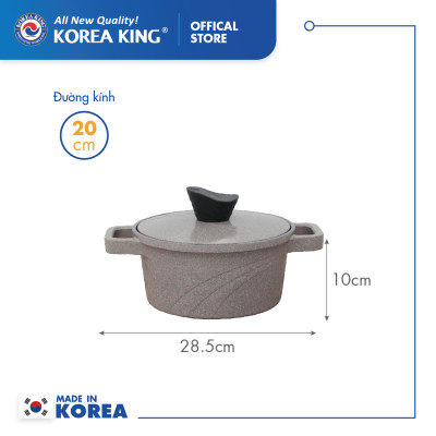 Bộ nồi nâu Levante đáy từ (Nồi, nắp bằng nhôm đúc, phủ men chống dính Ceramic, Ø20cm, 24cm,28cm)