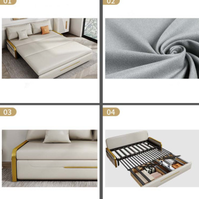 Sofa giường đa năng hộc kéo HGK-09 ngăn chứa đồ tiện dụng Tundo KT 1m8