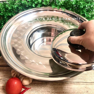 Nồi Lẩu Sống, Nồi Lẩu Mâm - Inox SUS 304 C.Lượng - Nồi 18 cm - Mâm Vành 40 cm - Dày, bóng, đẹp. Chuyên phục vụ Sp Gia dụ