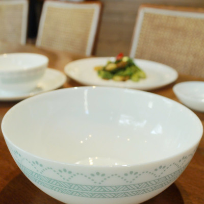 Tô Thủy Tinh Luminarc Diwali Geomatric Blue 18cm đựng thức ăn, kháng vỡ, cường lực - Bộ 3 cái - V6536