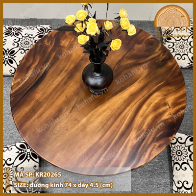Mặt Bàn Tròn Gỗ Me Tây KOHAFU Đường Kính 74cm - HÀNG TUYỂN CHỌN CÓ SẴN Y HÌNH