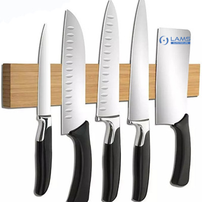 Thanh treo dao nam châm LAMS, giá treo dao nam châm bằng gỗ siêu chắc