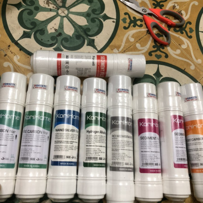 Combo 10 lõi lọc Korihome HÀNG CHÍNH HÃNG dùng cho máy WPK-G60, WPK-G61, WPK-G62 (3 sed + 2 pre + 1 Post + 1 RO + 1 Min + 1 Nano + 1 Hydrogen) nhập khẩu Hàn Quốc