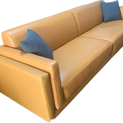 Bộ sofa băng dài Juno Sofa 2m8 bọc da tặng kèm 2 gối trang trí