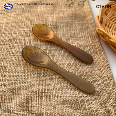 Thìa muỗng xúc gia vị bằng sừng - nhỏ gọn giúp gia vị không mất mùi - Xúc gia vị, cafe, deccor - An toàn cho sức khỏe - CTH784