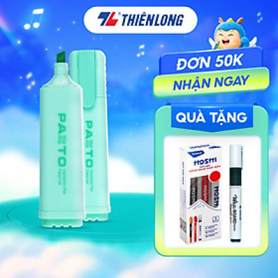 Bút dạ quang màu Pastel Thiên Long Flexoffice Pazto FO-HL009/VN - Bút dạ quang rửa được - Không để lại vết khi Photocopy