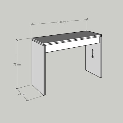[Happy Home Furniture] DOOBIE, Bàn trang điểm - ngăn kéo,  120cm x 41cm x 78cm (DxRxC), BAN_001