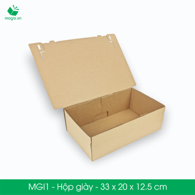 MGI1 - 33x20x12.5cm - 50 Hộp giày - Thùng hộp carton trơn đóng hàng