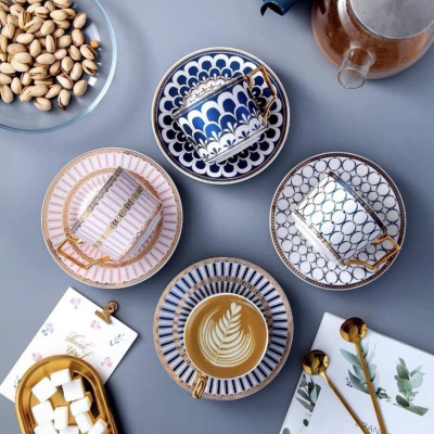 SET 6 TÁCH 6 ĐĨA TRÀ CHIỀU CAO CẤP UK TEMPI Hàng chính hãng