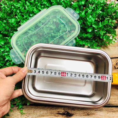 COMBO Bộ 3 Hộp BẢO QUẢN thực phẩm INOX 304 có NẮP. DỤng cụ đựng chứa trữ ĐA NĂNG trong tủ lạnh AN TOÀN SỨC KHOẺ. Chuyên