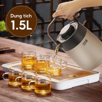Bình Trà Giữ Nhiệt Lebenlang LBL3035, Dung Tích 1.5L - Có Cối Lọc, Mà hình hiển thị nhiệt độ, Giữ nhiệt 8h