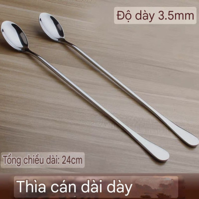 combo thìa muỗng cà phê khuấy đồ uống inox cao cấp - dài 24cm