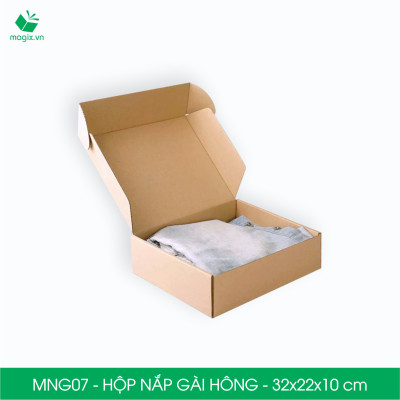 MNG07 - 32x22x10cm - Combo 20 hộp nắp gài hông - Thùng carton đóng hàng 