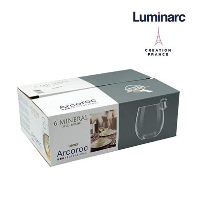 Ly Thấp Uống Nước Thủy Tinh Luminarc Mineral 320ML - bộ 6 ly - H5693