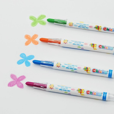 Bút Sáp Màu Xoay DUKA - Twist Crayon 24 Màu - Hộp Nhựa PP (DK3302-24)