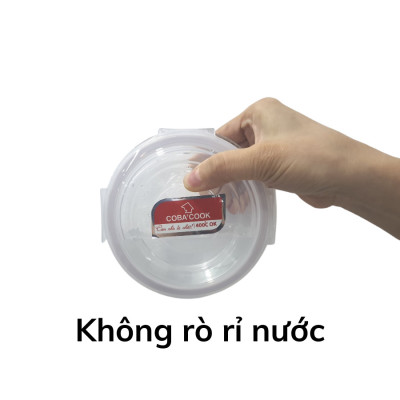 Bộ 3 hộp cơm thủy tinh chịu nhiệt COBACOOK hình tròn 400m Kèm túi COBACOOK _ CCR43BS