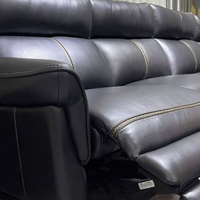 Combo ghế sofa chỉnh điện góc L và ghế đơn 100% da bò Italy Juno sofa màu đen – SFDLCT30 3m3 x 1m7 hàng cao cấp chuẩn da bò nhập khẩu Ý