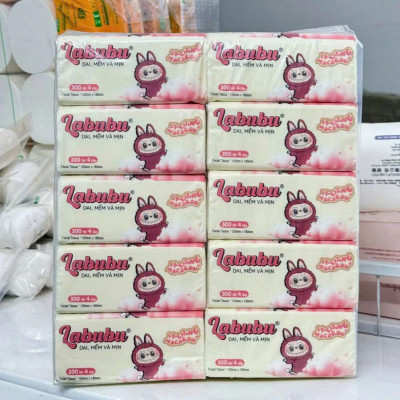 Sản phẩm phụ kiện phòng ăn -Combo 10 bịch giấy ănLabubu 300 tờ  - 4 lớp / 1 gói siêu mềm mại siêu dai tiết kiệm và an toàn