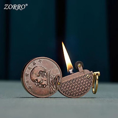 Vỏ Hột Quẹt Bật Lửa Xăng Đá Kiêm Móc Khóa Zorro Z623 Thiết Kế Độc Lạ - Dùng Xăng Bấc Đá Cao Cấp - Nhiều Hinh