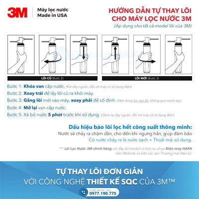 Lõi Lọc Nước 3M HF20-MS Thay Cho Máy Lọc Nước 3M BREW120-MS Hoặc C-CYST-FF - Nhập Khẩu Mỹ, Hàng Chính Hãng 3M
