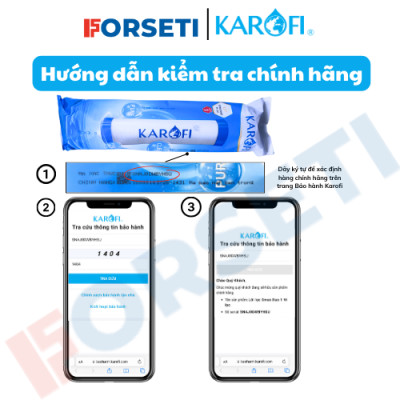 Combo 4 lõi lọc thô (Bộ lọc thô số 1,2,3 + lõi số 1) cho máy lọ nước RO Karofi - Hàng Chính hãng