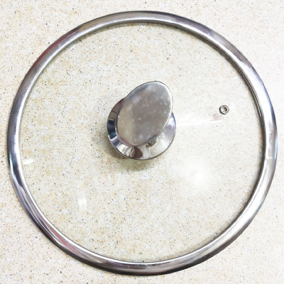 Nắp vung nồi chảo kính cường lực viền inox Lyncen xuất Nhật size 16/18/20/22/24/26/28/30cm 