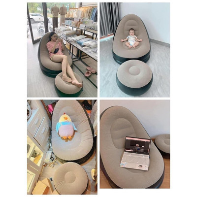 Ghế Hơi Tựa Lưng Cao Cấp + Tặng Kèm Bơm Điện 2 Chiều - Hàng Chất Lượng