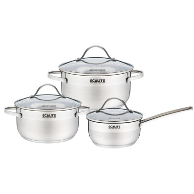Bộ nồi inox 3 đáy E-Series Ecalite RW-3006SS - Hàng Chính Hãng