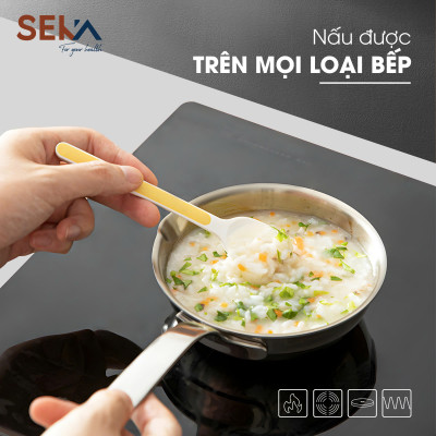Chảo inox nguyên khối chống dính SEKA dùng cho mọi loại bếp hàng chính hãng