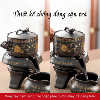Bộ Ấm Chén Pha Trà Cối Xay 8 chi tiết Gốm Sứ Cao Cấp, Kèm Hộp túi cực đẹp làm Quà tặng