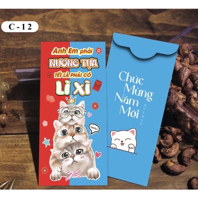 Set 100 bao lì xì Tết  , phát tài cả năm hàng đẹp nhiều mẫu mới , vô cùng xinh xắn và cute 