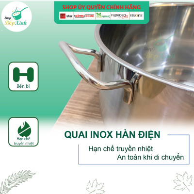 Nồi Luộc Gà Inox 3 Đáy Fivestar Nắp Inox - Bạc