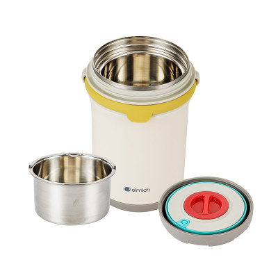 Bình đựng thức ăn giữ nhiệt inox 304 Elmich EL8310 1.2L, Hàng chính hãng, quai xách silicone,nắp có thể tháo rời-JoyMall