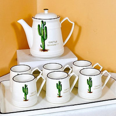 Bộ Ấm Chén Thương Hiệu GOSU Phong Cách Châu Âu, Chất Men Sáng Bóng