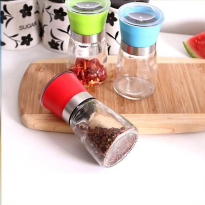 Cối xay KG78 hạt tiêu bằng lọ thủy tinh tiện dụng, có tay vặn chỉnh lớn nhỏ ( giao màu ngẫu nhiên )- Hàng chính hãng