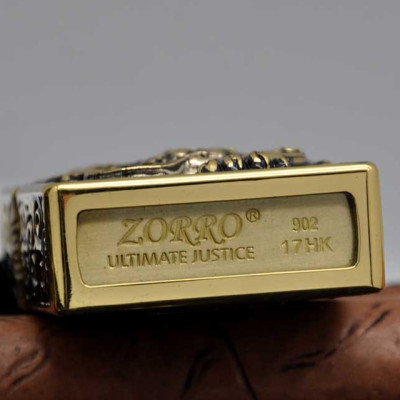 Vỏ Hột Quẹt Bật Lửa Đẹp Độc Lạ Zorro Z-KJ1003D Màu Vàng Cổ Họa Tiết Kì Lân 3D Nổi - dùng xăng bấc đá cao cấp