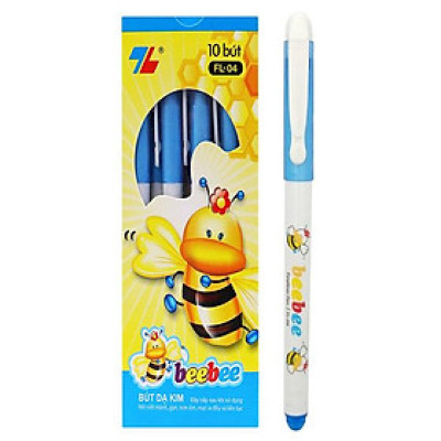 Hộp 10 Bút Lông Kim Beebee - Thiên Long FL-04 - Mực Xanh