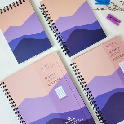 Sổ Lò Xo A6 Giấy Trơn - 160 Trang 80gsm - Nature On Sunset - The Sun 04