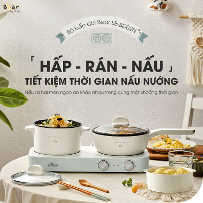 Bộ bếp đa năng kèm nồi chảo Bear SB-BD02N Hàng chính hãng