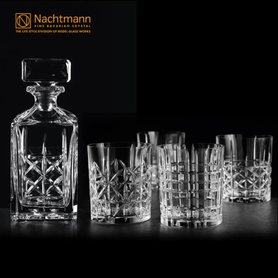 Bộ bình & ly pha lê whisky Nachtmann Highland 5 món - Hàng chính hãng Đức