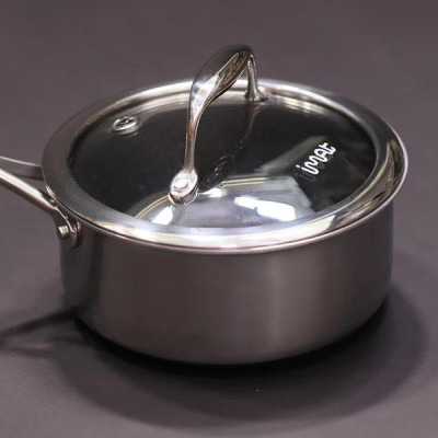 [Hàng chính hãng] Nồi, Quánh inox iMat Blackcube 16cm, Cao 8cm, Thể tích 1.6l, Phủ chống dính Daikin-Nhật Bản thế hệ mới