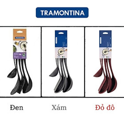 Bộ 5 Món Muôi Vá Muỗng Nấu Ăn Tramontina Chất Liệu Nhựa An Toàn Chịu Nhiệt Sản Xuất Tại Brazil