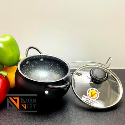 [Tặng ĐẾ INOX] Nồi Cơm Niêu mẫu MỚI SIÊU ĐẸP làm từ HỢP KIM NHÔM VÂN ĐÁ CHỐNG DÍNH. Niêu NHÔM đức Nguyên khối ĐẴNG CẤP.