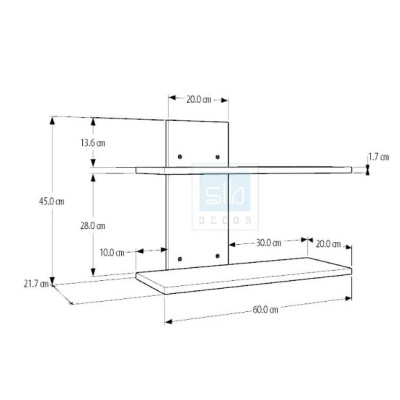 Kệ Gỗ Trang Trí Treo Tường Juno Sofa KT516 KT 60 x 45 x 21.7cm